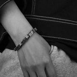 Bracelet AARON Statement, noirci