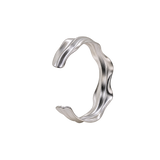 NESOI Silber Armspange – Breites Wellen Design Statement