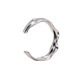 NESOI Silber Armspange – Breites Wellen Design Statement