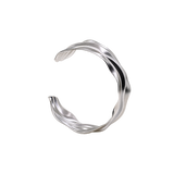 NESOI Silber Armspange – Breites Wellen Design Statement