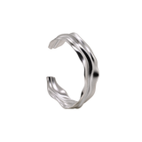 NESOI Silber Armspange – Breites Wellen Design Statement