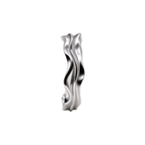 NESOI Silber Armspange – Breites Wellen Design Statement