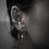 SHYLA S925 Double-Cut Ear Cuff, Zirconia, Silver