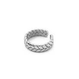 Bague CRONUS en argent sterling 925, aspect chaîne tressée.