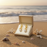 HEATHER Gold detailed earrings with pearls 