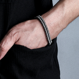 Bracelet ABNER de haute qualité, style superposé, noirci