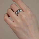 ALFY Silberner Bandring mit Gittermuster - 925 Silber