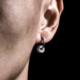 Boucles d'oreilles créoles noircies ALAN à 3 anneaux, style vintage