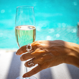 Bague hipster MEROY en argent avec trou, métal en fusion