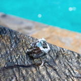 Bague hipster MEROY en argent avec trou, métal en fusion