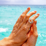 Bague hipster MEROY en argent avec trou, métal en fusion