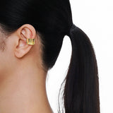 BALSAS Gold Wellenstruktur Earcuff aus 925er Sterlingsilber