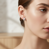 DELANEY Silber Olivenzweig Creolen, Zirkonia & 925 Silber