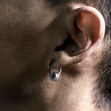 Boucles d'oreilles créoles noircies ALAN à 3 anneaux, style vintage