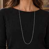 Collier ADELE extra long à puces en argent sterling 925