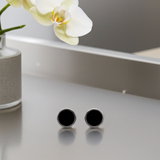 ADONIS  Schwarze Ohrstecker mit Diamanten