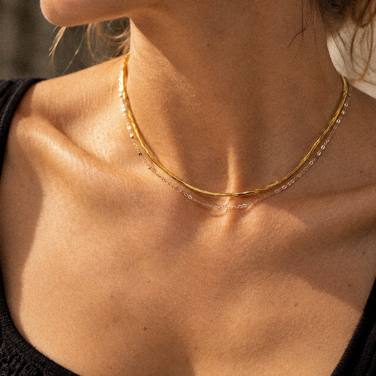 ALANI S925 dezente Schlangenkette in Gold, 2 mm