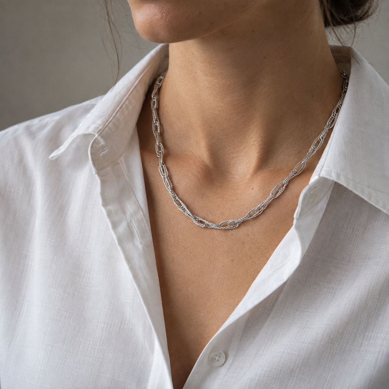 ALDIS Silver Necklace | Multi-layered 925 Sterling Silver Design Necklace