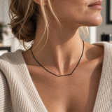 ALORA Baumzweig Halskette aus 925 Silber in Schwarz