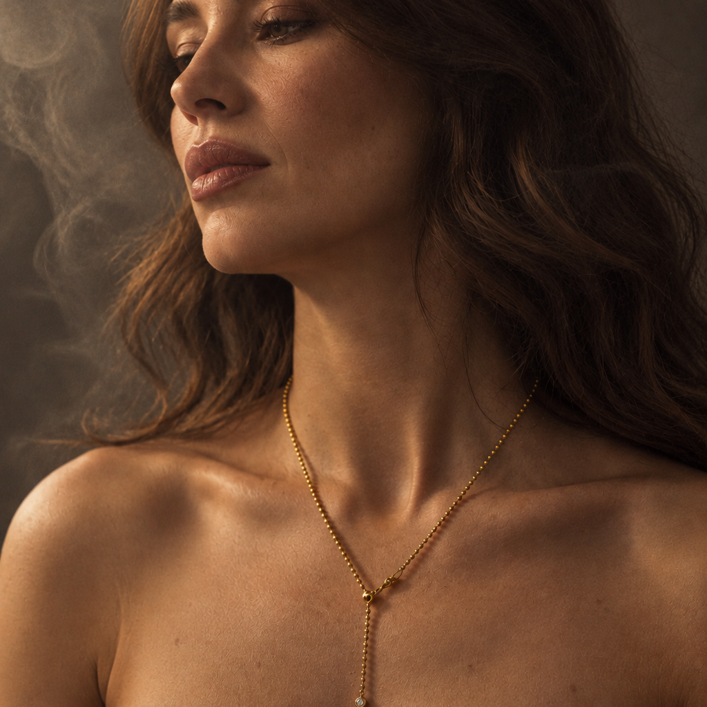 ALVINA Adjustable Y-Necklace in Gold - 925 Silver