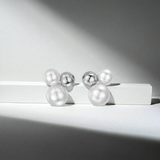 ANTONIA Drei Blasen Ohrstecker Silberkugel mit Perlen