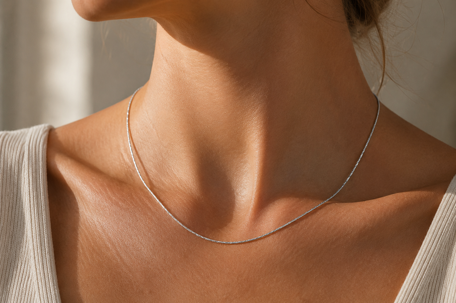 ASTRID Handmade slim necklace, 925 sterling silver