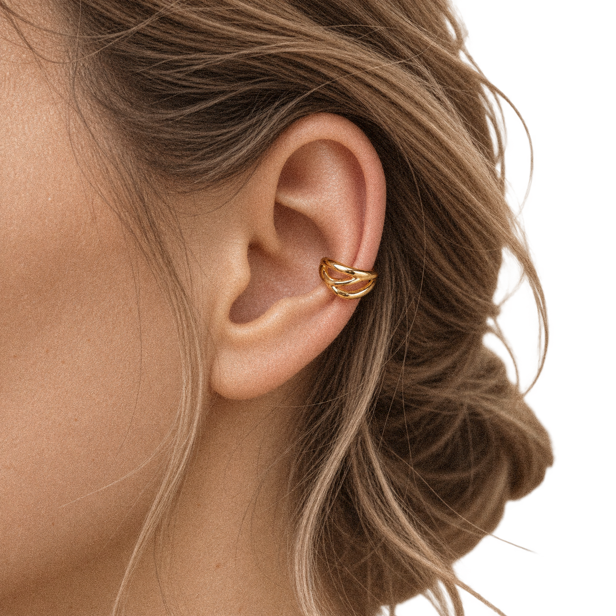 BAROE Gold Ear Cuff with Line Motif | 925 Silver