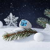 JANEY Sparkling S925 Silver Ring with Topaz and Zirconia Pavé