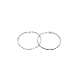 CANDICE Large 925 Sterling Silver Hammered Hoop Earrings, 56 mm