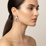 CATERINE Mattierte doppel Creolen für Damen, 925 Silber