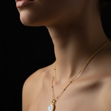 CHERYL 925 gold chain with unicorn medallion