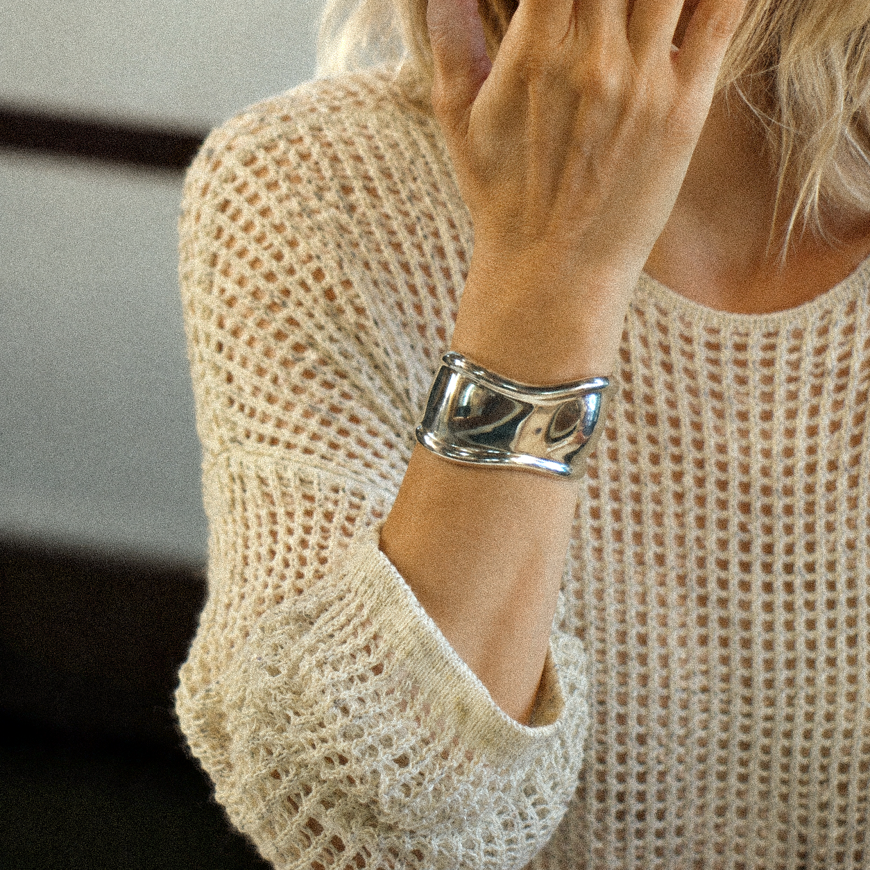 MISORI Statement Armreif – Extra Breiter Cuff aus 925 Silber