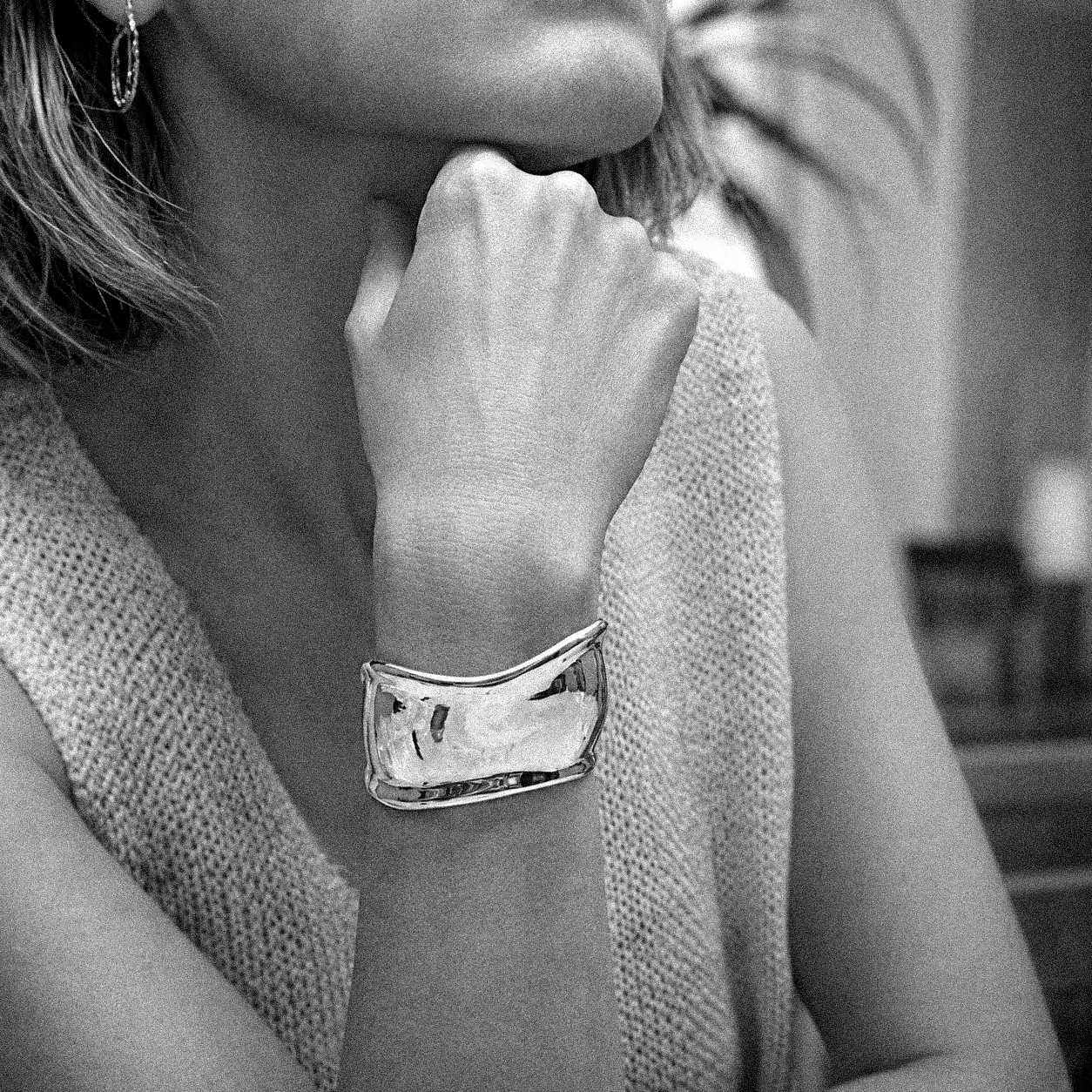 MISORI Statement Armreif – Extra Breiter Cuff aus 925 Silber