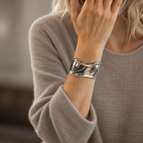 MISORI Statement Armreif – Extra Breiter Cuff aus 925 Silber