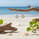 FAYES 925 Silber Creolen mit Muschel & Perle – Maritimer Stil