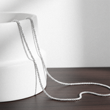 GABRIELLE S925 Fine ladies necklace with 3D herringbone construction