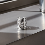 HORTENSIA Ultra wide ear clip in silver