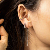 Boucle d'oreille BROOME en argent massif 925, modèle chaîne.