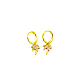 Boucles d'oreilles créoles DAOEN en argent 925 doré avec pendentif palmier
