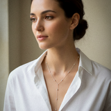 JOJOA Silberne Y-Kette mit Kügelchen - 925 Silber