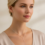 JOJOA Silberne Y-Kette mit Kügelchen - 925 Silber