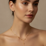 JOJOA Vergoldete Y-Kette aus 925 Silber – Dezente Halskette mit Kügelchen