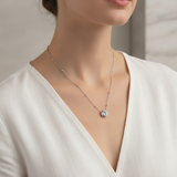 TINA silver necklace with topaz ball pendant - 925 silver