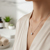 TINA silver necklace with topaz ball pendant - 925 silver