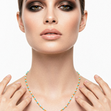 PATRICIA Gold Necklace with Amazonite Gemstone - 925 Silver