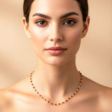 ANITA Gold Necklace with Red Garnet Stones - 925 Silver