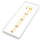 ANSLOW Goldkette mit Granatstein - 925 Silber