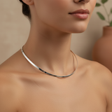 BELEN Cleaner choker made of 925 sterling silver, 4 mm wide