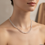 Collier ADELE extra long à puces en argent sterling 925