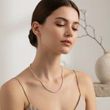 ADITI Faceted ball chain in 925 silver with sparkling finish, 550 mm